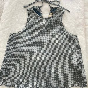 Cloth and Stone size xs top in blue and white stripe